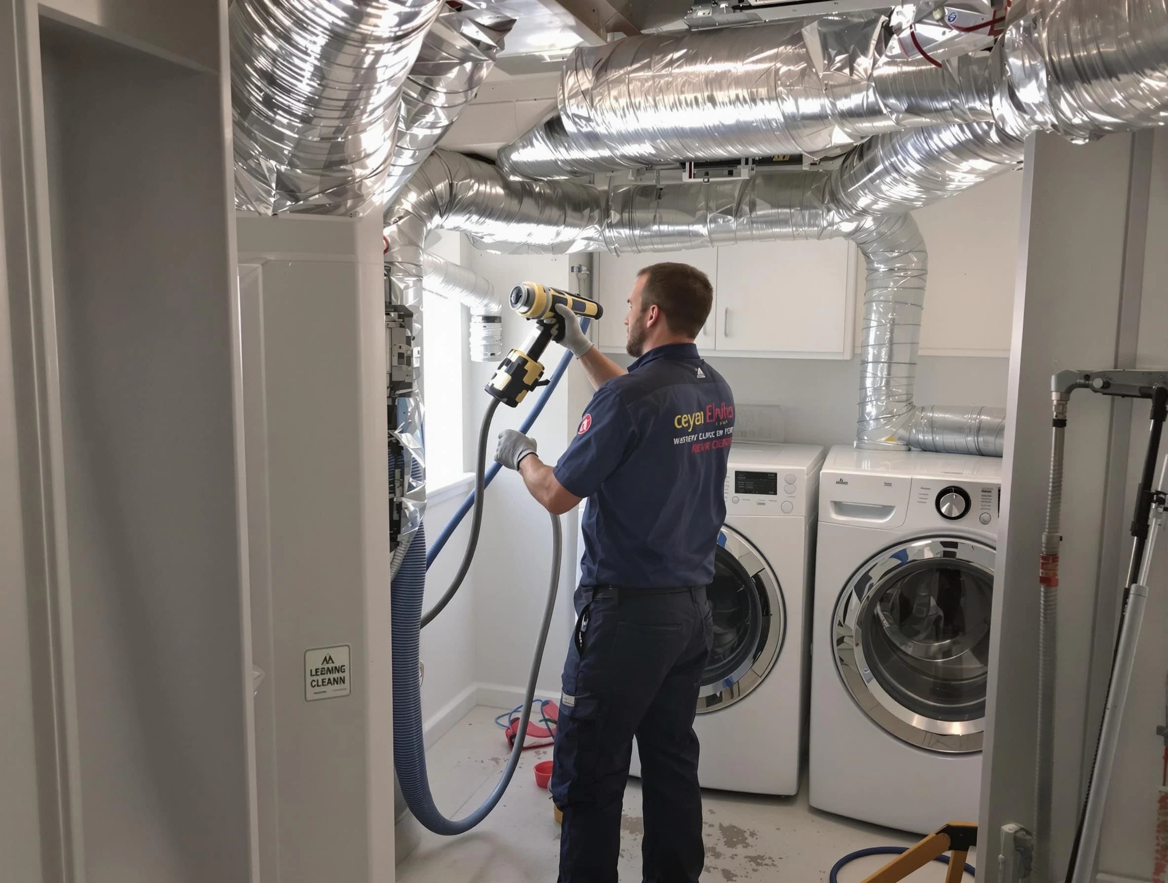 Peabody Dryer Vent Cleaning specialist using advanced equipment for thorough duct cleaning in Peabody
