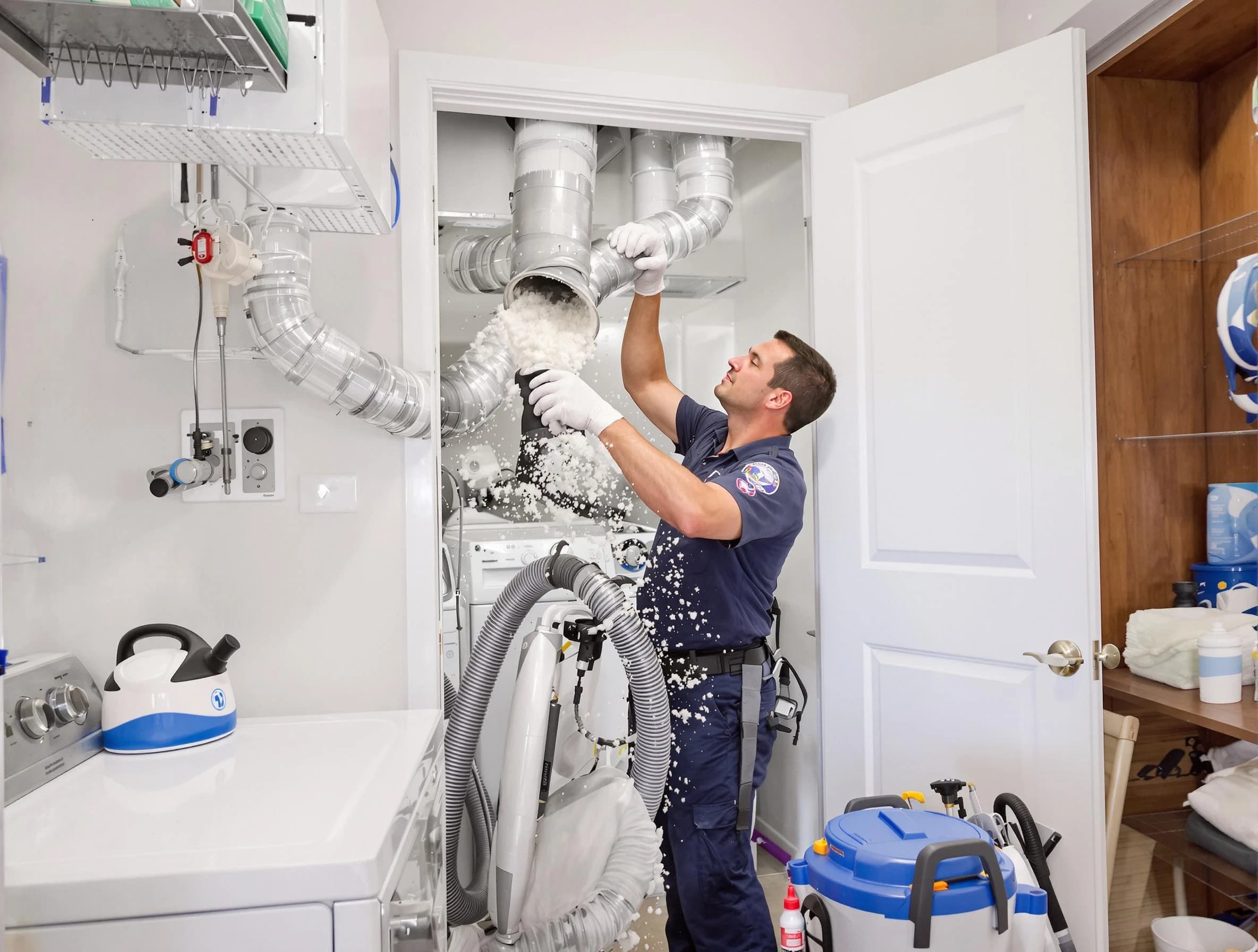 Peabody Dryer Vent Cleaning technician delivering thorough residential dryer vent cleaning service in Peabody